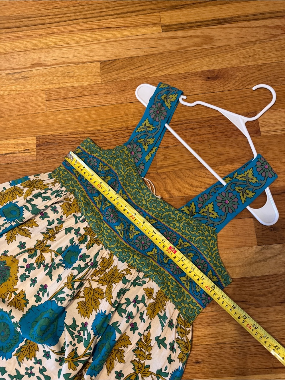 Natural Life Medium Blue, green, gold Floral Boho Sundress, New! - Picture 14 of 16
